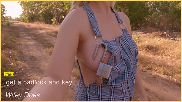 PREVIEW – wife gets dared to strip nude and padlock dress and throw away key