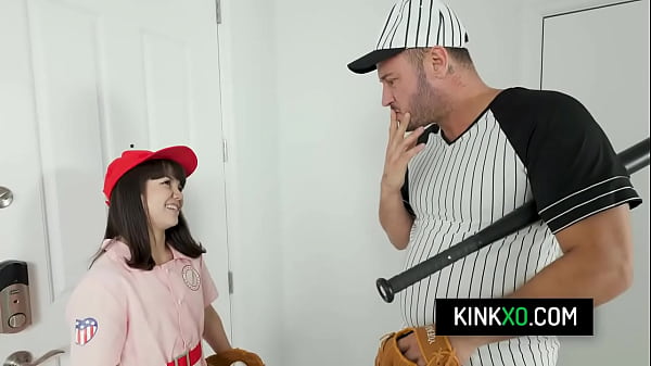 Cute brunette teen Mochi Mona getting fucked by her baseball coach