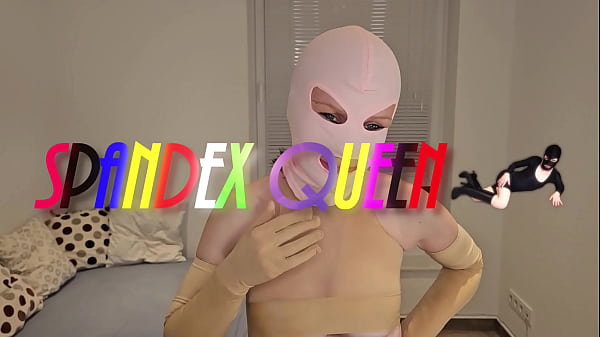 SpandexQueen sucks dick and milks his cum on her nude nylon shirt