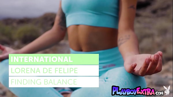 Skinny latina beauty Lorena De Felipe stripping and meditating outdoor