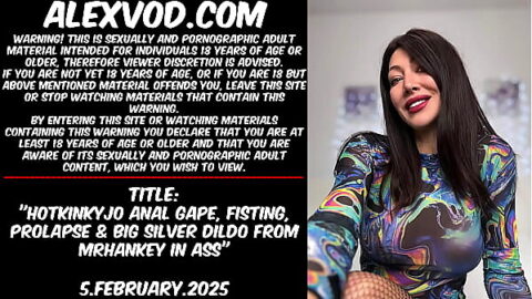 Hotkinkyjo’s Anal Fisting with Silver Dildo