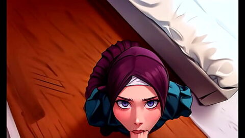 Anime Arab Hijab Submissive Girlfriend drops to her knees and sucks my dick like a good little muslim slut