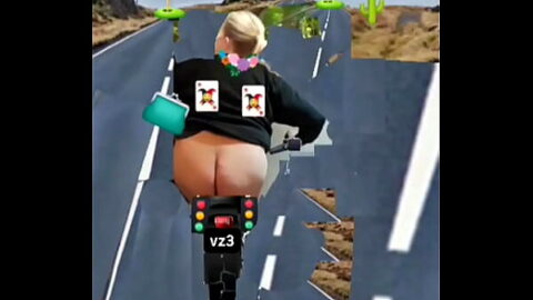Shemale rider on a wild motorcycle adventure